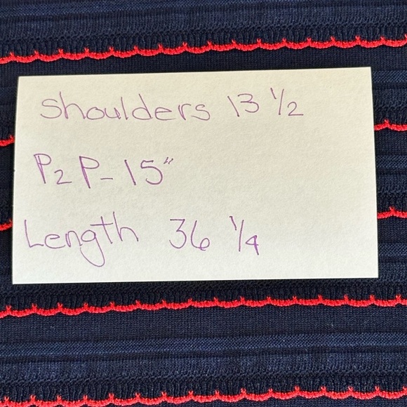 MICHAEL MICHAEL KORS Navy & Red
Ruffled Stripe Stretch-Viscose Dress Size Small - Picture 7 of 7